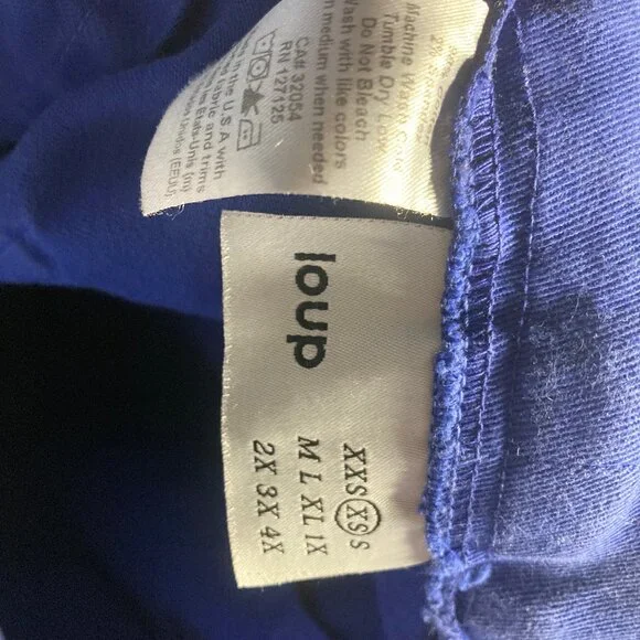 LOUP - Royal Blue TONI Cotton Wide Ankle Leg Pants - Women's XS - Picture 4 of 5